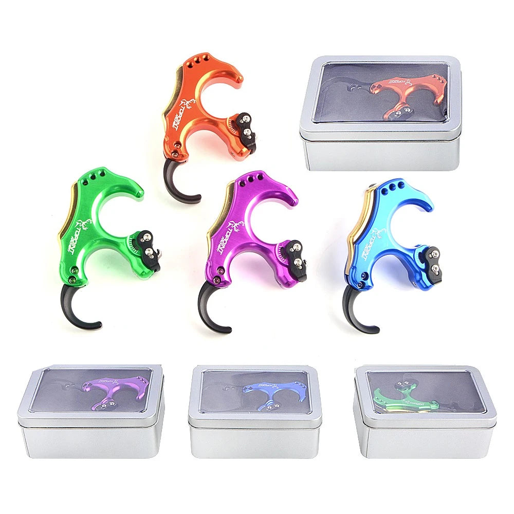 TP460 Compound Bow Release 3/4 Finger Thumb Trigger Back Tension Caliper for Left Right Hand Archery Hunting Target Use