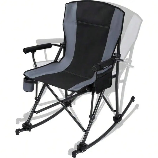 Heavy Duty Folding Camping Chair For Adults With High Back Cup Holder Steel Frame Portable Outdoor Lawn Chair