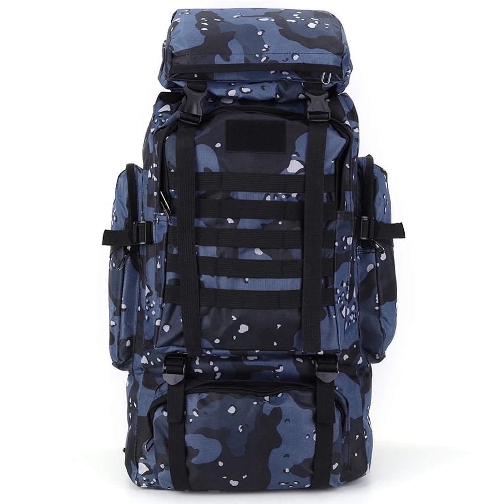80L Mountaineering Backpack 600D Oxford Cloth Climbing Backpack Wear-Resistant Mountain Climbing Rucksack for Outdoor Sports