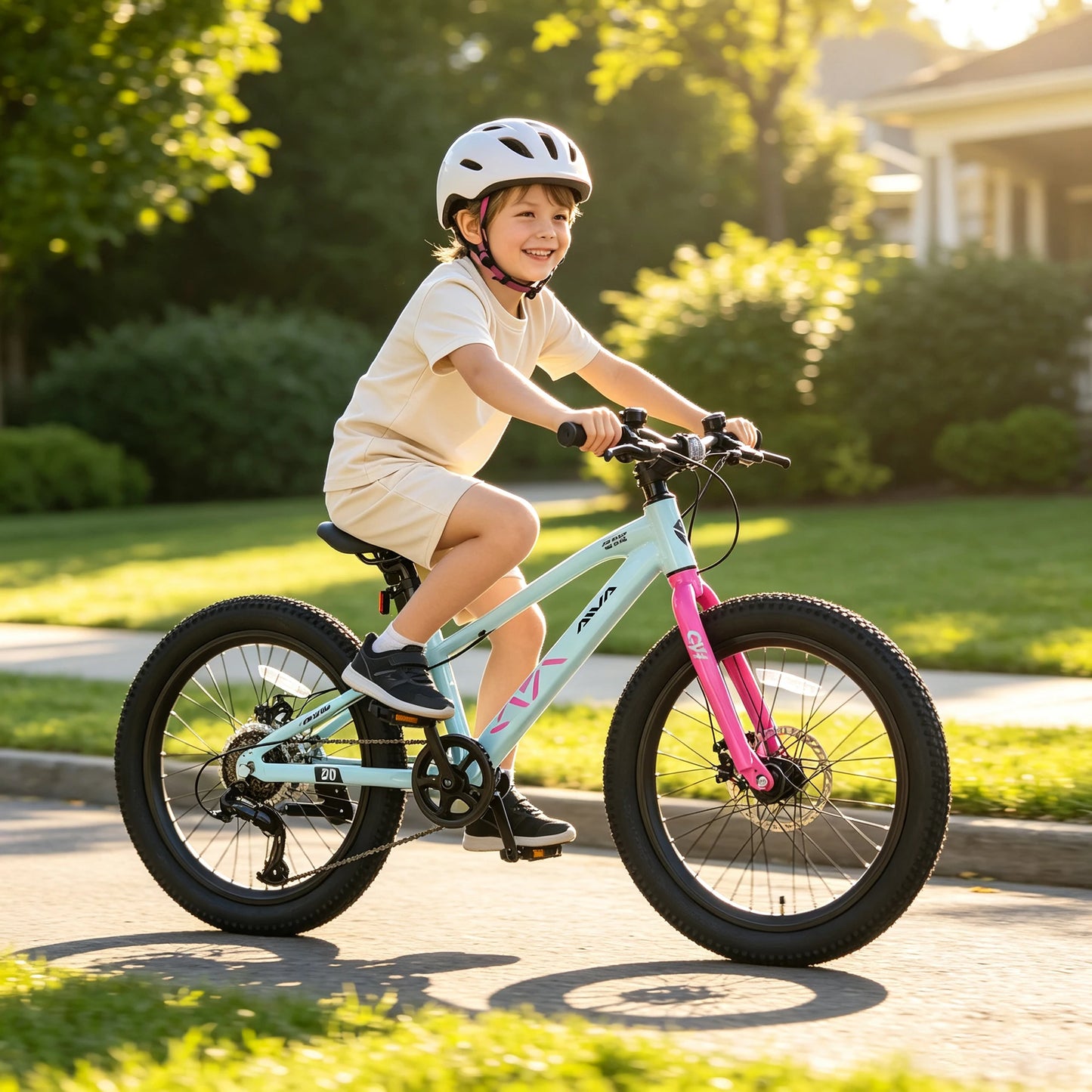 AIVA EXPLOPER-20 Kids Bicycle, 20 Inch Wide Tires, 7 Speed Children's Bike for Boys & Girls, Lightweight Aluminum Frame, Front and Rear Disc Brakes