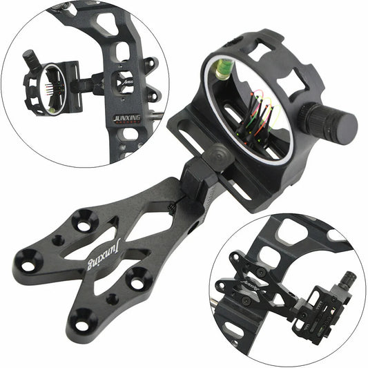 5 Pin Bow Sight CNC Aluminum Alloy 0.019" Optical Fiber RH for Compound Bow Hunting Shooting Target Practice Use