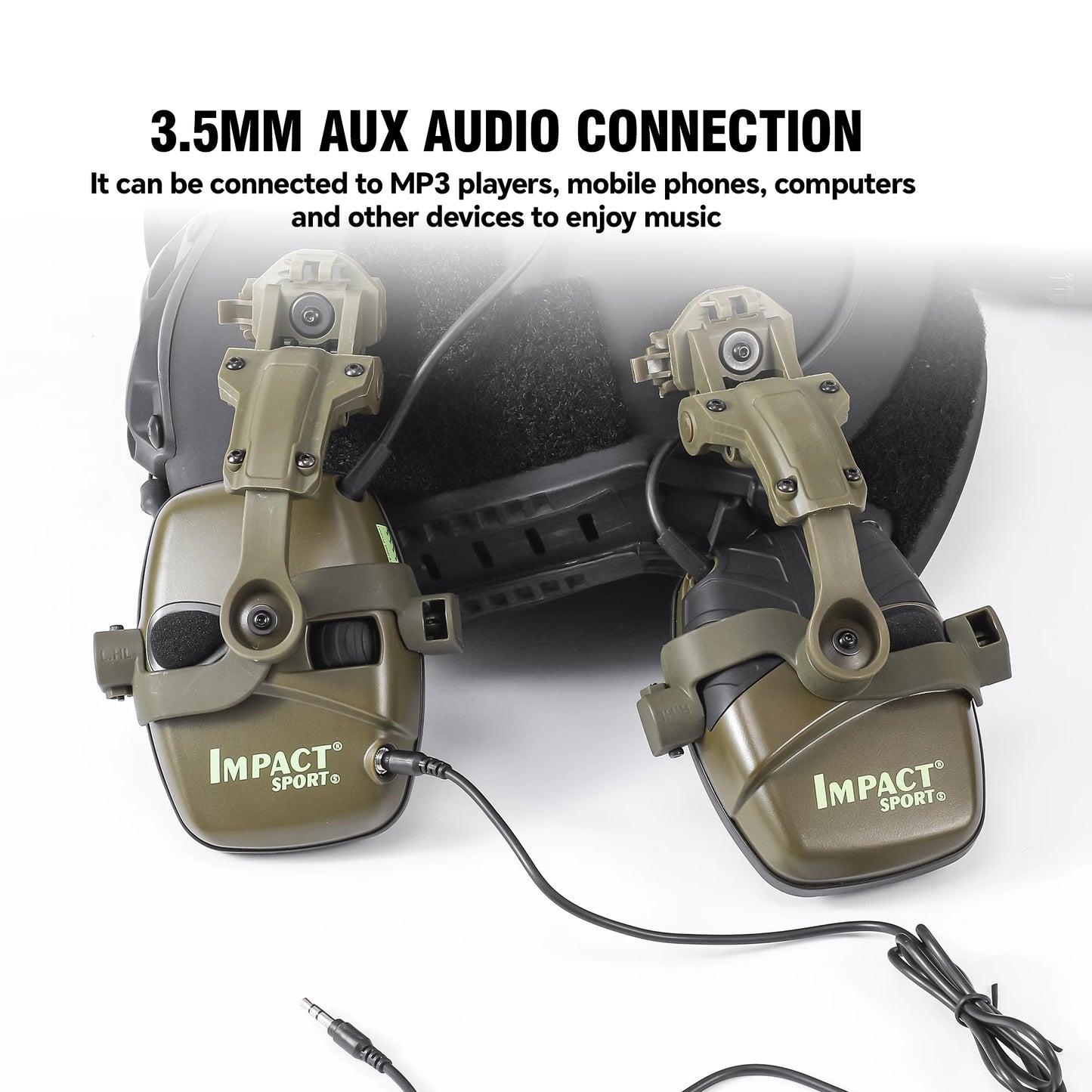 ARM NEXT Tactical NoiseCancelling Headset for Military and Hunting Use with Sound Pickup and Noise Reduction Earmuffs