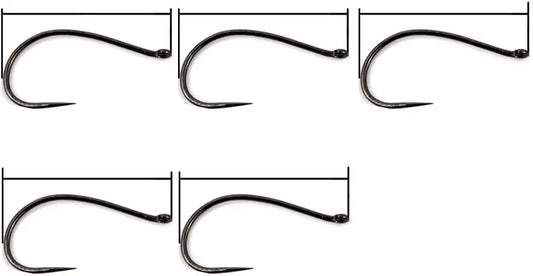 100pcs Barbless Fly Fishing Hooks Set with Free Mini Fly Box, Dry Nymph Shrimp Pupa Jig Hooks for Catch & Release