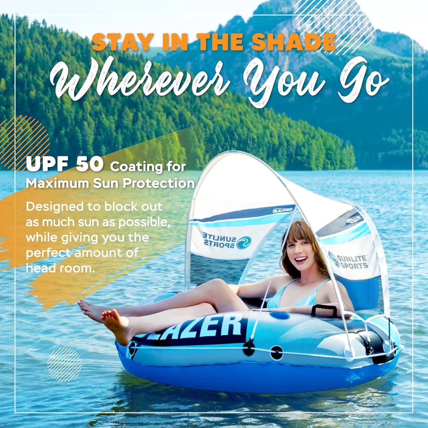 2025 New Upgraded Heavy Duty River Tube Inflatable Premium Water Float to Lounge Above Lake and River Outdoor Water Raft Sport F