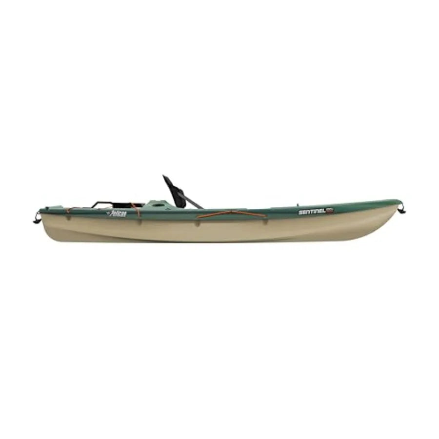 Angler sit-on-top fishing kayak for freshwater and saltwater use, polyethylene hull in teal blue with ergonomic Ergolounge seat