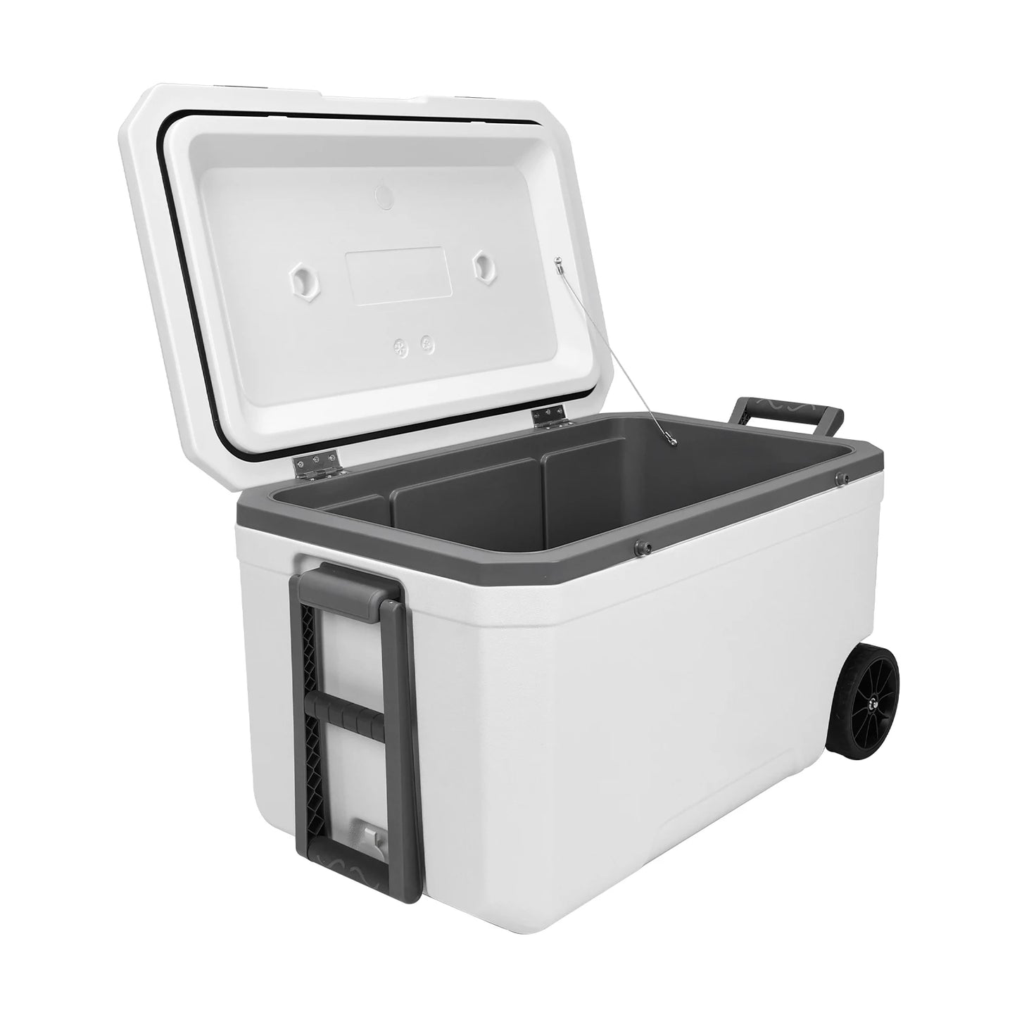 70L Portable Car Wheel Insulator Plastic Cooler Box 30 Percent Lighter Than Rotomolded Ice Chest Box with Handle for BBQ Camping