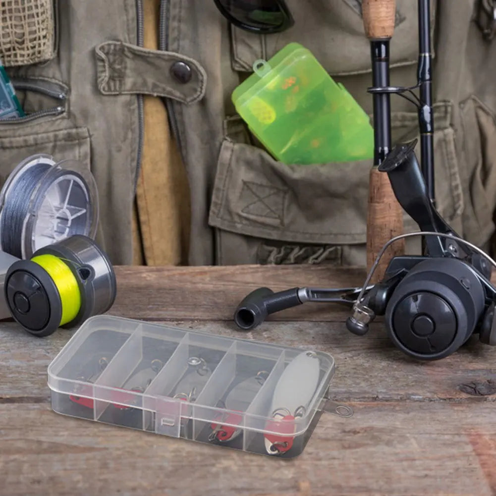 5pcs Metal Jig Spoon Spinner Fishing Lure with Fishing Tackle Box Kit Spinner Bait Artificial Bait for Fishing