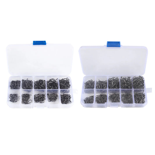 600pcs/1000pcs 3-12 Size Fishing Hooks High Carbon Steel Sharp Barbed Fishhooks Corrosion Resistance Fishhooks