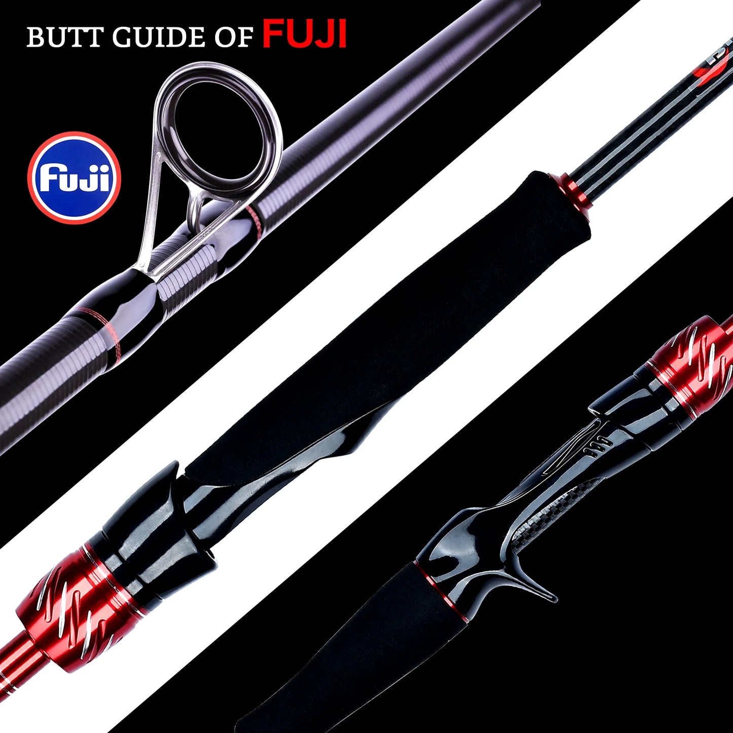 BIUTIFU Carbon Fishing Rod for Travelers - Fuji Lure Spinning Casting Rod 1.8-3.0m 5-42g Ideal for Mini Rock Fishing Baitcasting
