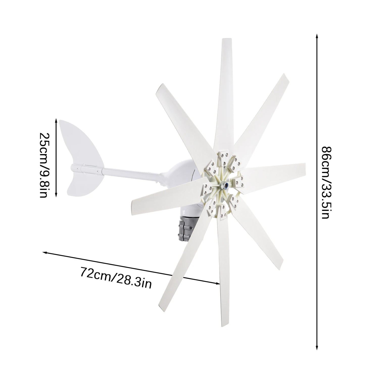 IP66 Wind Power Generator Kit, 1200W Residential Home Wind Turbine System 24V for RV, Boats, Home, Ship