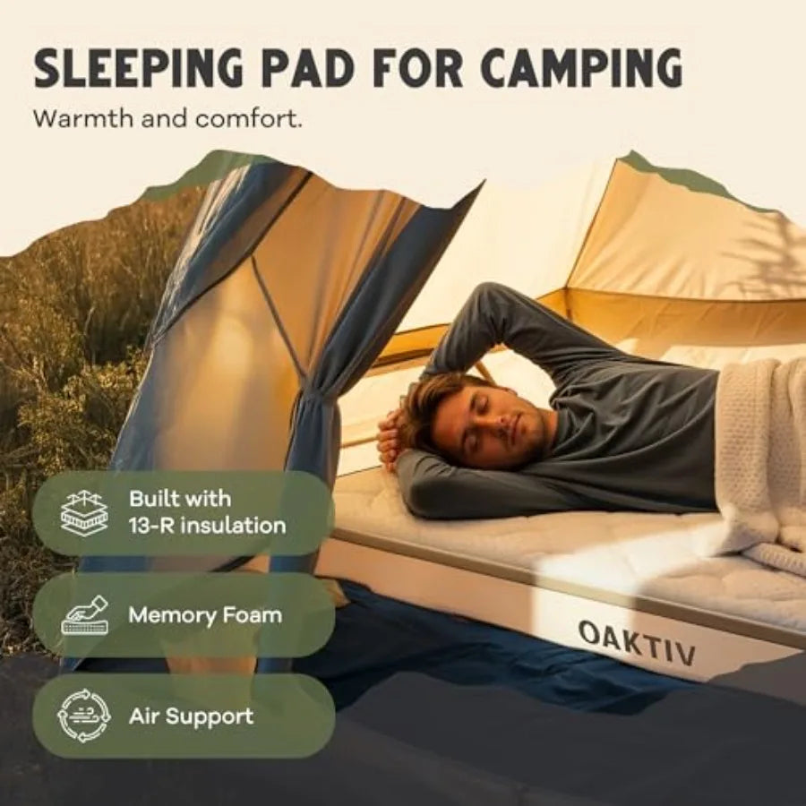 Self-Inflating Camping Sleeping Pad 4 Wandermate Memory Foam Air Mattress for Backpacking Car Camping Tents Compact and Durable