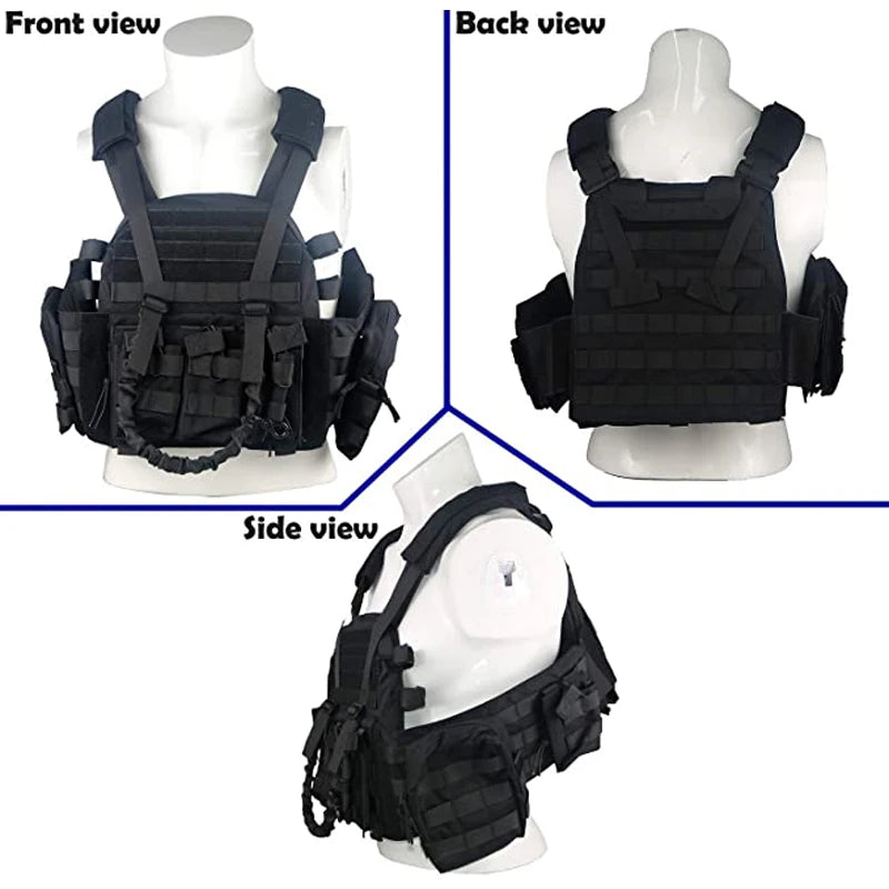 LQARMY 1000D Nylon Plate Carrier Tactical Vest Outdoor Hunting Protective Adjustable MODULAR Vest for Airsoft Combat Accessories