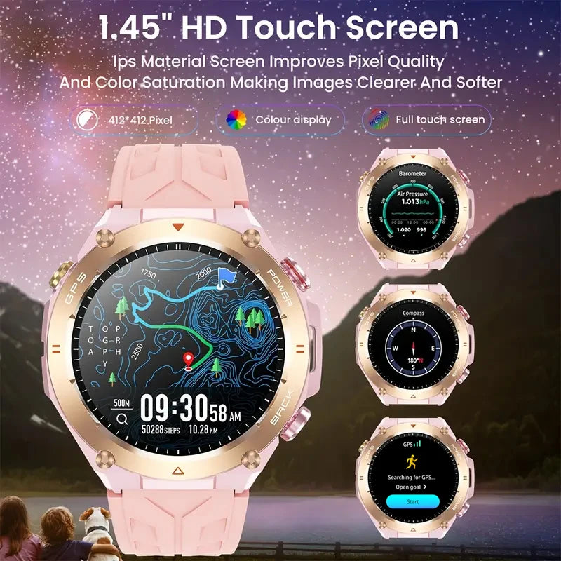 SENBONO 2025 Built-in GPS Women's Smart Watch Bluetooth Call 1ATM Waterpro Military Sports Fitness Tracker Smartwatch for Women