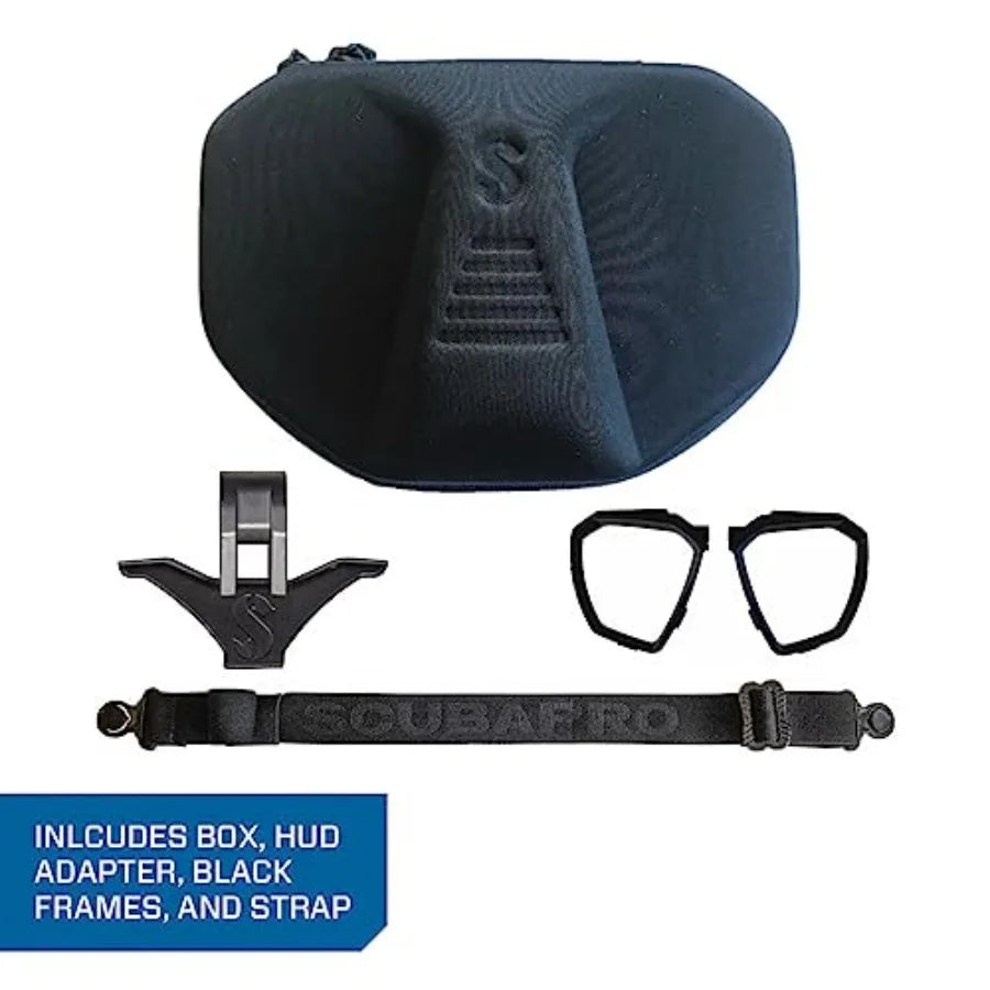 Scuba Diving Mask for underwater use, silicone and tempered glass, blue/black, wide field of view and anti-fog coating