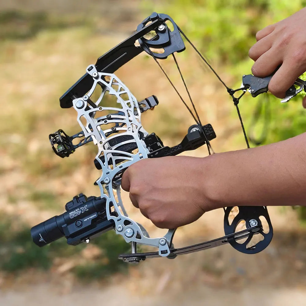 Shooting Small Compound Bow Set 15-32lbs Adjustable Right Hand Carbon Fiber Grip Arrows Youth Target Practice Beginners