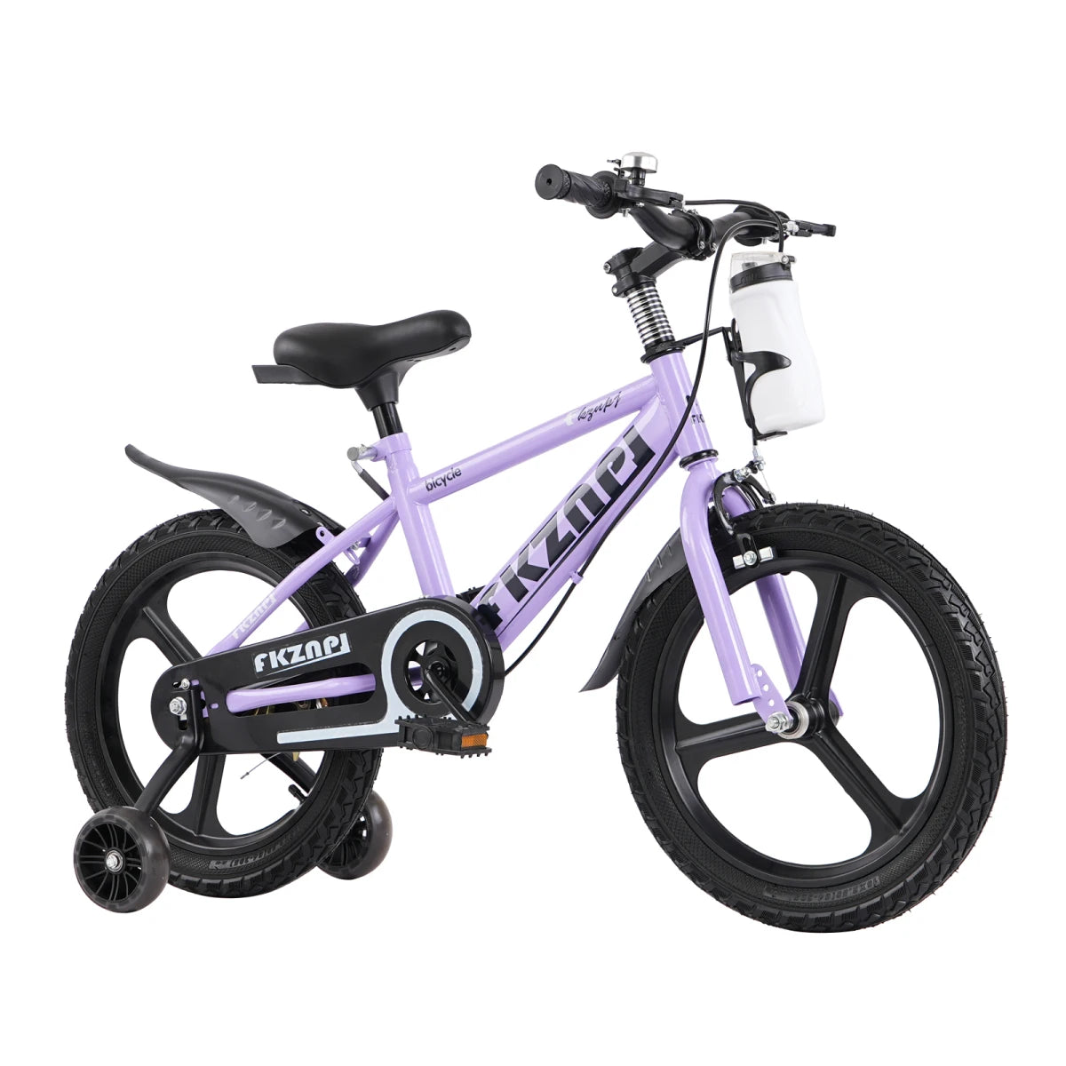 FKZNPJ Kids Bike 16 Inch – High Carbon Steel Frame, Magnesium Alloy Wheels, Training Wheels with Night Glow, Adjustable Seat, Water Bottle – Girls & Boys Bicycle Ages 3-9, Toddler Bike