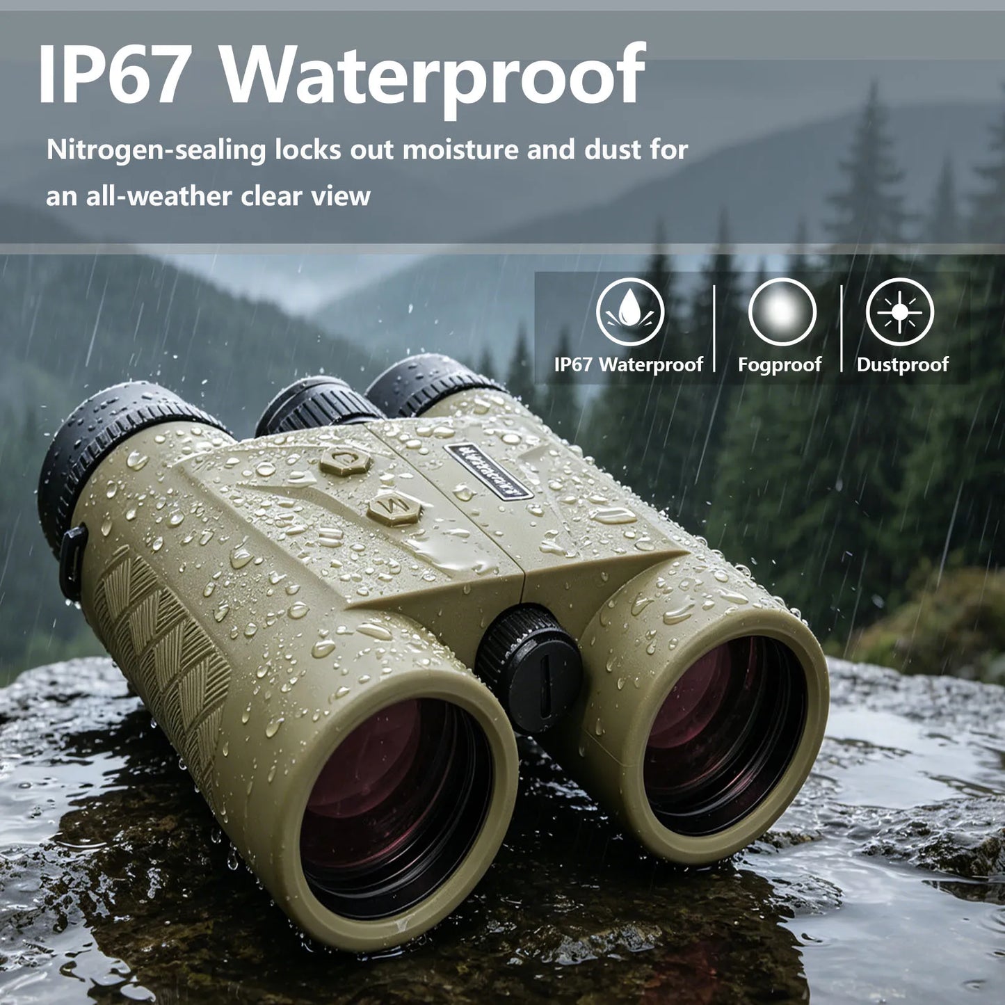 BOSHIWEI 10x42 Laser Rangefinding Binoculars Durable IPX7 Waterproof Design for Golf Hunting Camping and Field Observation