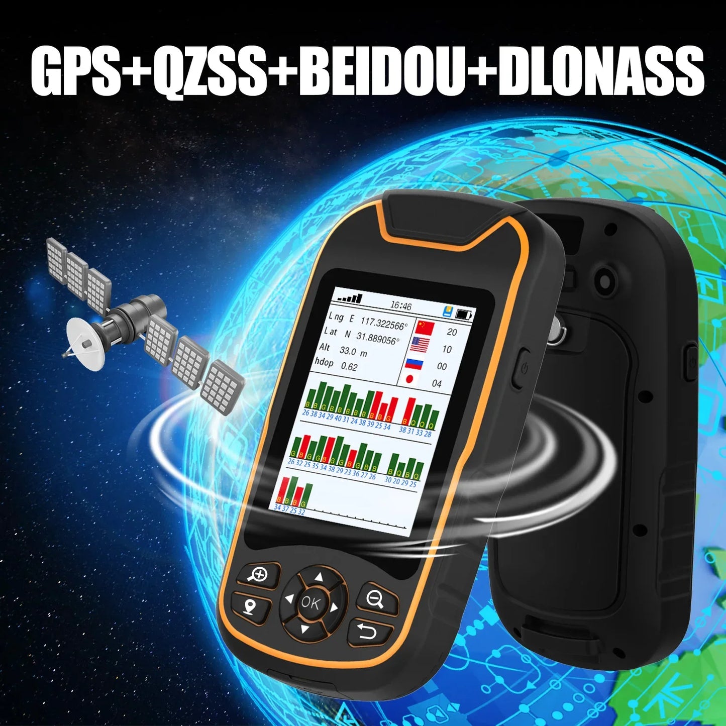 High precision navigation A8 IP67 Handheld gps with color screen & Large capacity lithium battery for camping&hike