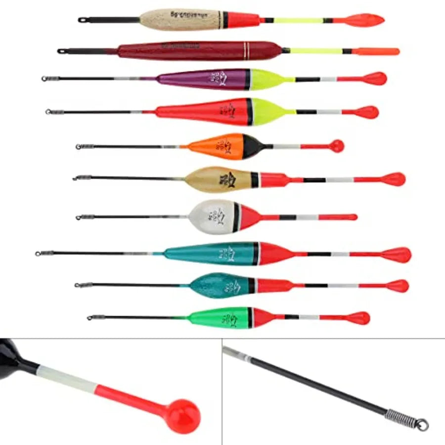 OriGlam Fishing Float and Bobber for Trout Wood Slip Spring Oval Stick Fishing Accessory in Natural Color with High Sensitivity