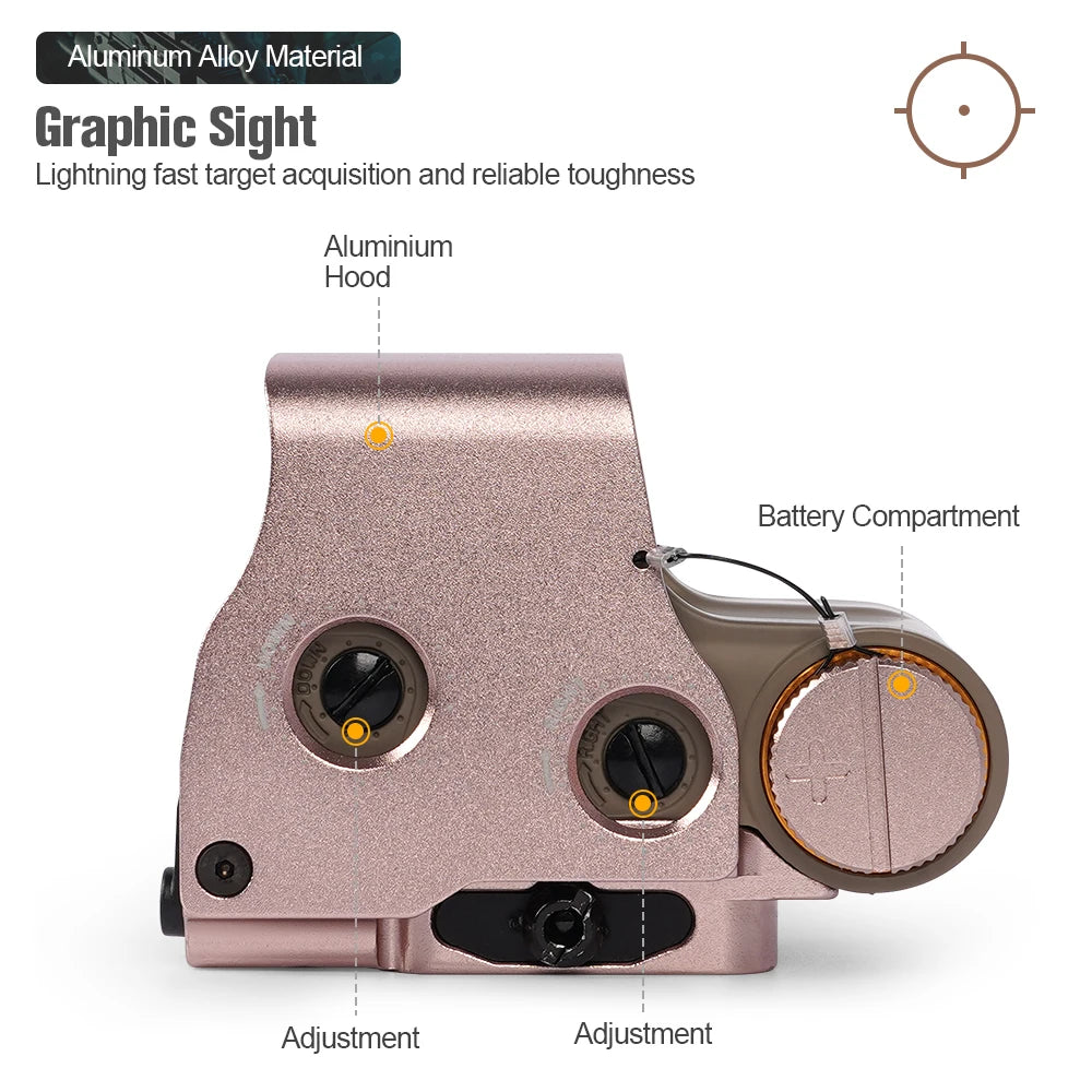 Tactical 558 Pink/Black Red Green Dot Holographic Sight Sight Hunting Reflective Sight Rifle Sight 20mm Mounted Airgun