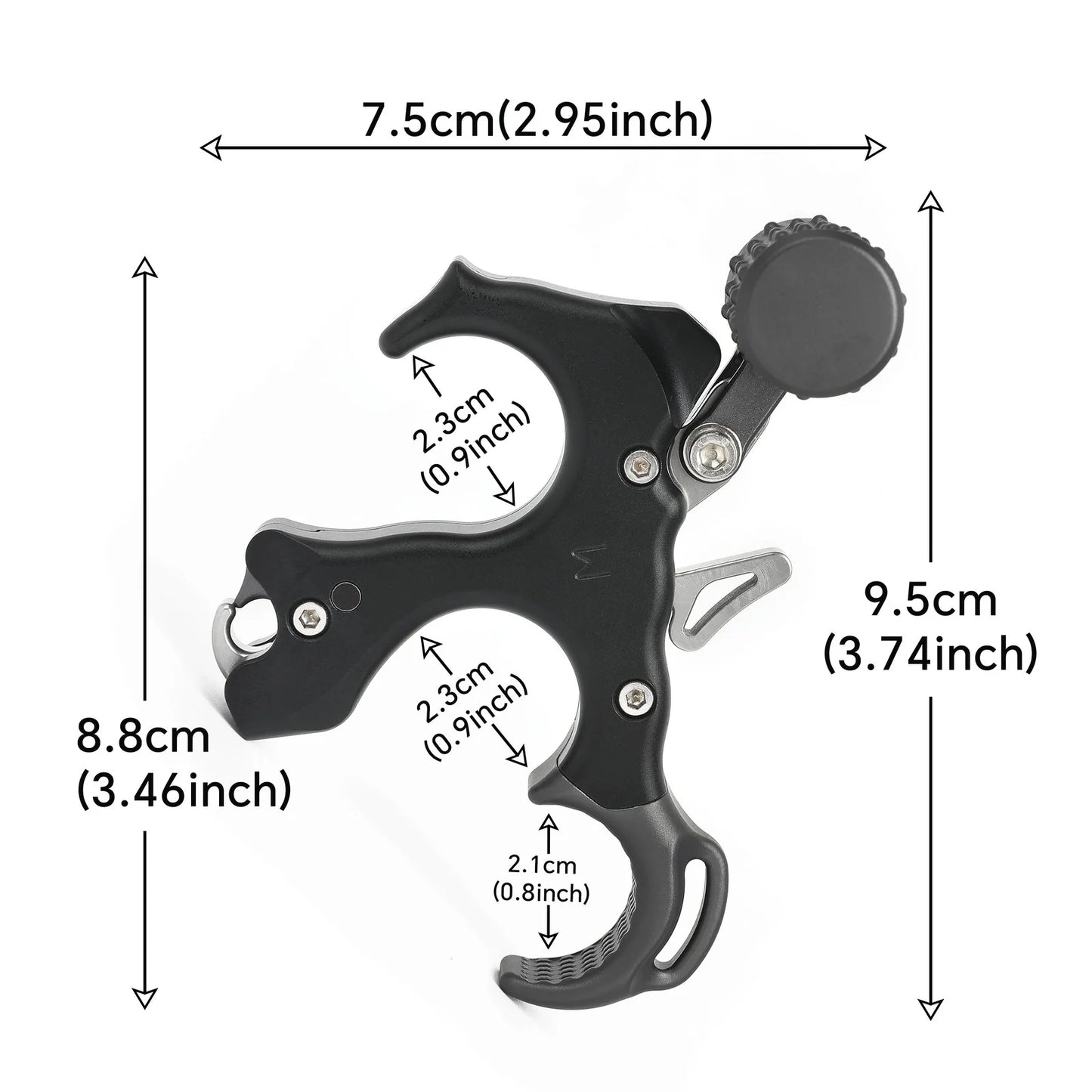 Archery Bow Release Aid 3/4 Finger Thumb Trigger Adjustable Sensitivity Manual Jaw Aluminum for Compound Bow Hunting Use