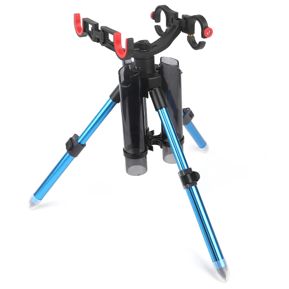 Triangle Fishing Pole Rack Adjustable Collapsible Fish Banksticks Holder Portable Multifunctional for Outdoor Fishing