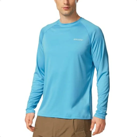 baleaf Men's Sun Protection Shirts UV SPF UPF 50+ Long Sleeve Rash Guard Fishing Running Quick Dry Lightweight