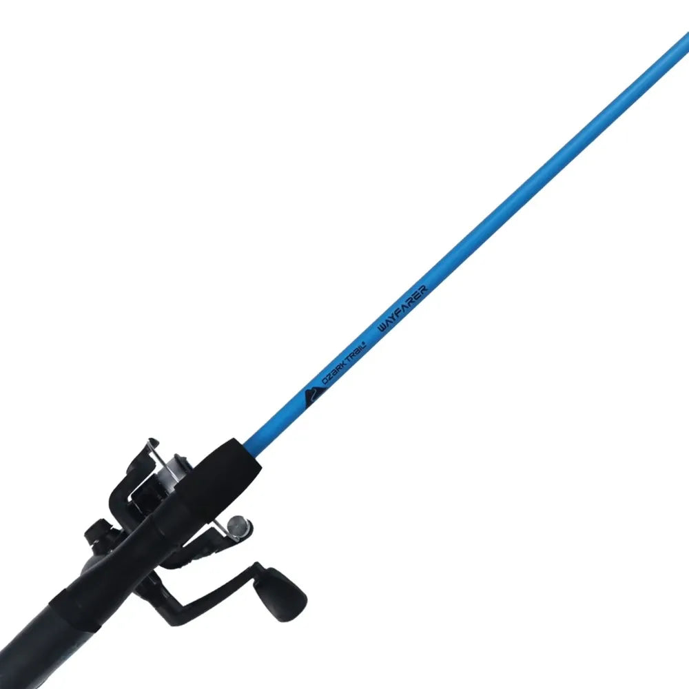 Fishing Rod and Reel Combo Spinning 5.6 Feet 2 Piece Blue for Adults Saltwater Freshwater