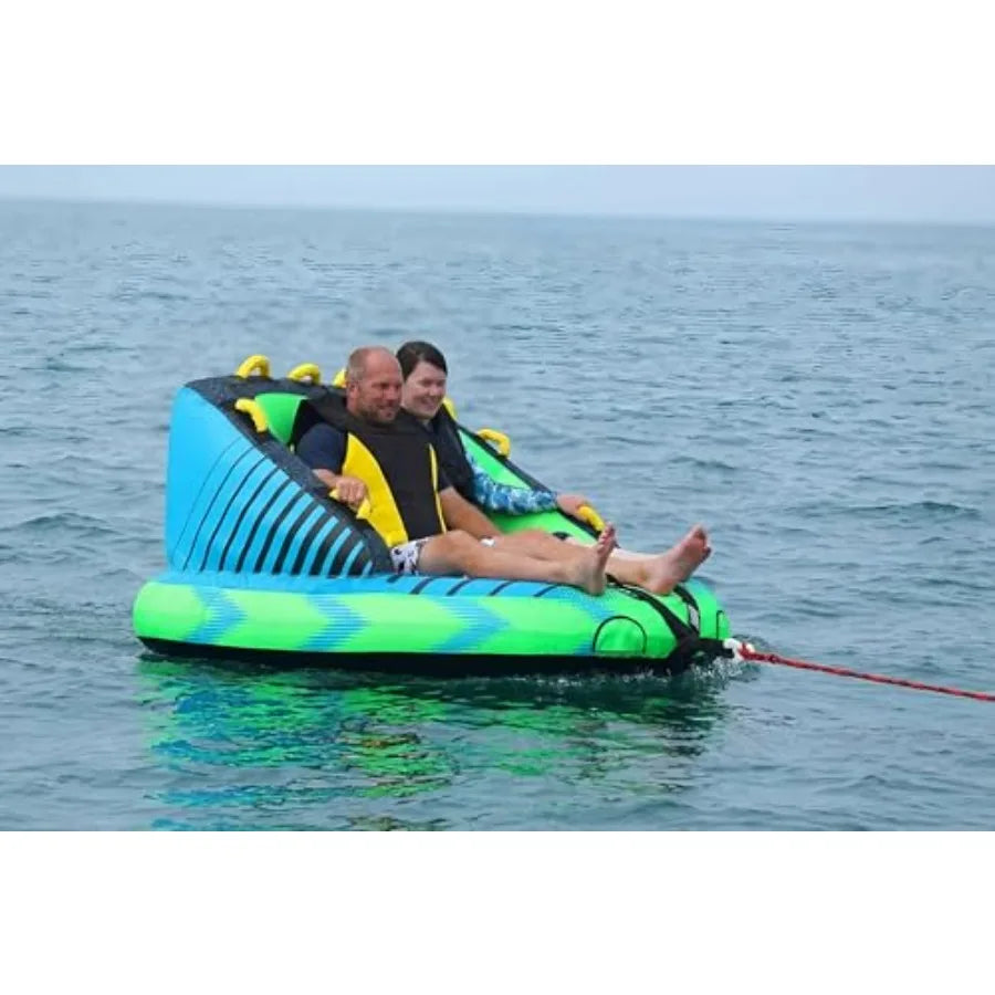 2-4 Person Towable Tubes for Boating Sofa Style Boat Tube Water Sports Inflatable Towables Tubes for Boats to Pull Dual Tow Poi