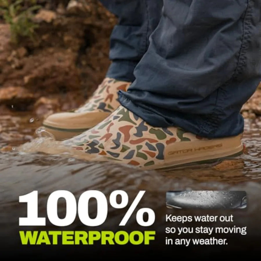 Men's Camp Boots for outdoor hiking, durable waterproof leather, classic brown, superior ankle support and rugged traction