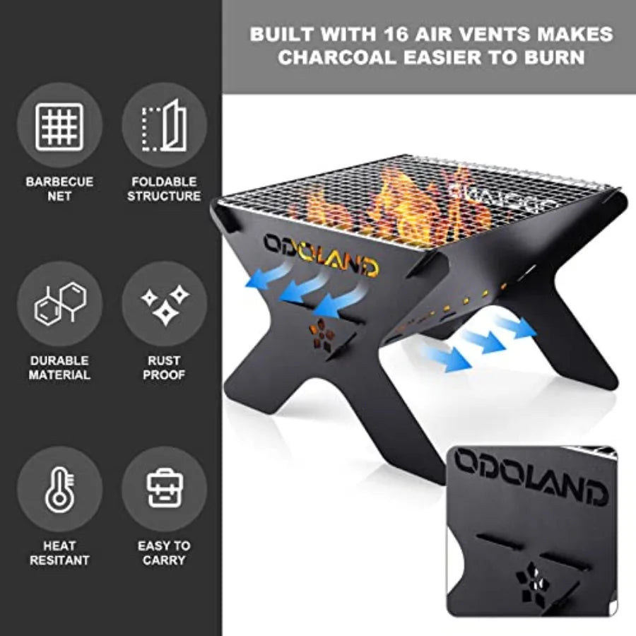 Bundle - 2 Items Camping Campfire Grill and Titanium Camping Cookware