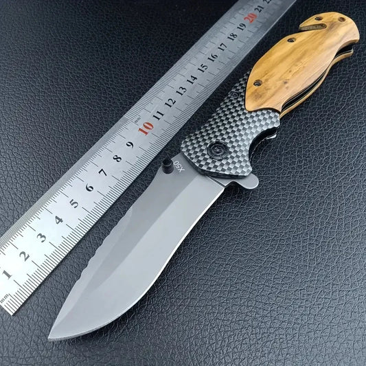 OUTDOORS Tactical Folding Knife - Stainless Steel Multifunctional Pocket Knife with Ergonomic Handle, Portable for Camping, Fish