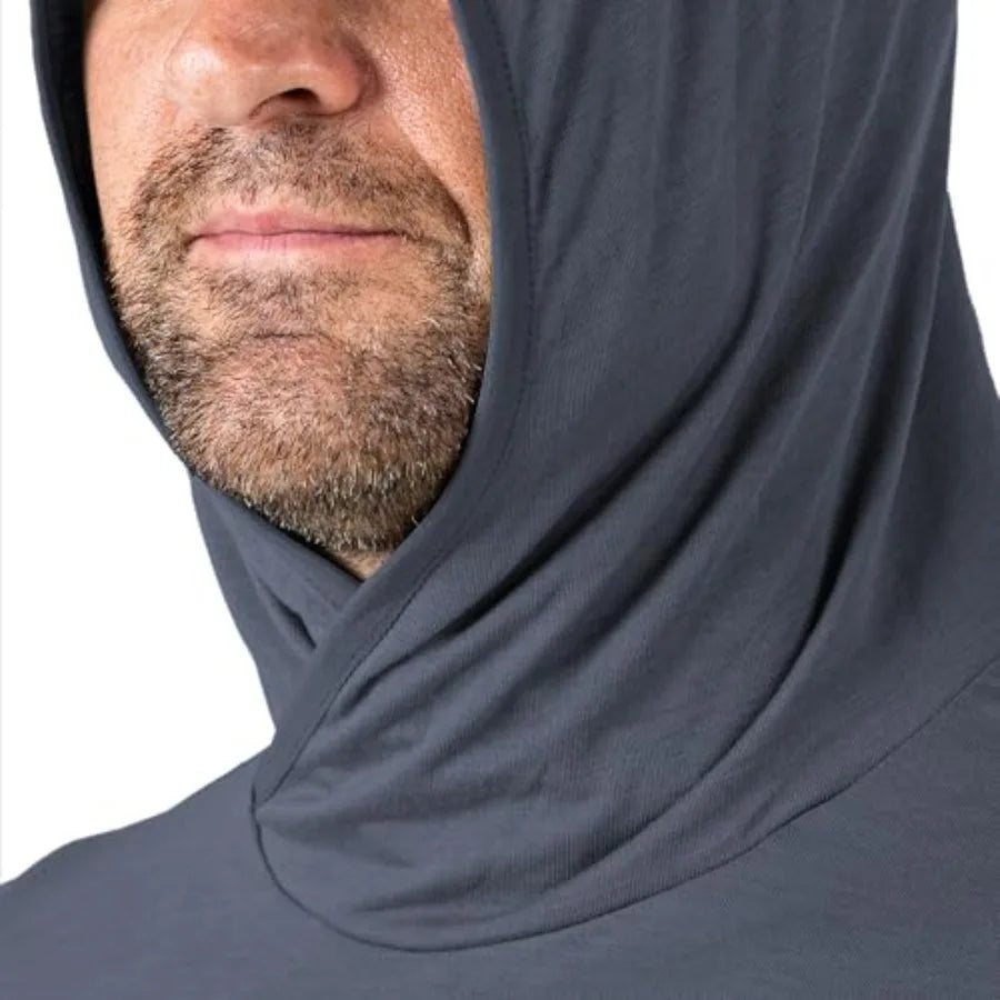Men's Lightweight Hoodie - UPF 20+ Sun Protection Hoodie for Men - Breathable Long Sleeve Sun Shirt for Fishing
