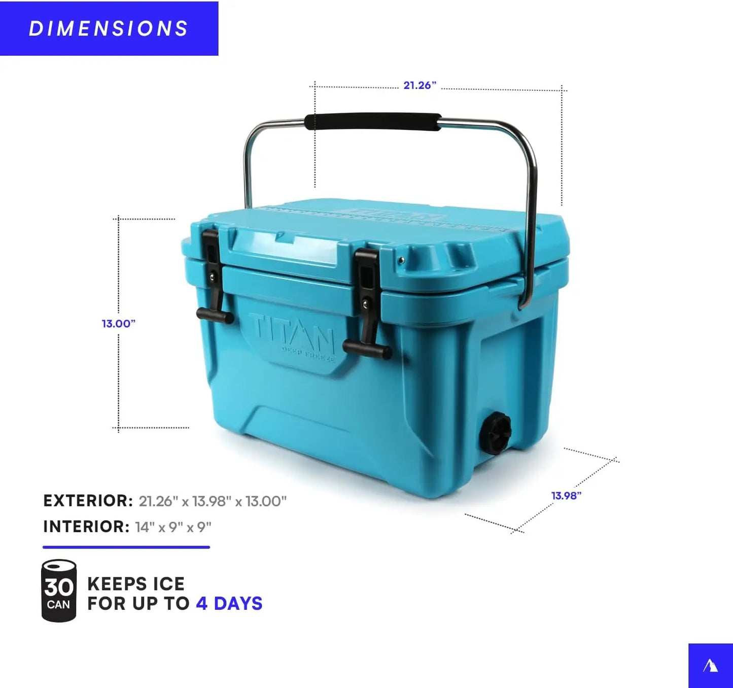 Durable Hard Ice Chest Cooler with Microban Protection and Deep Freeze Insulation for Camping