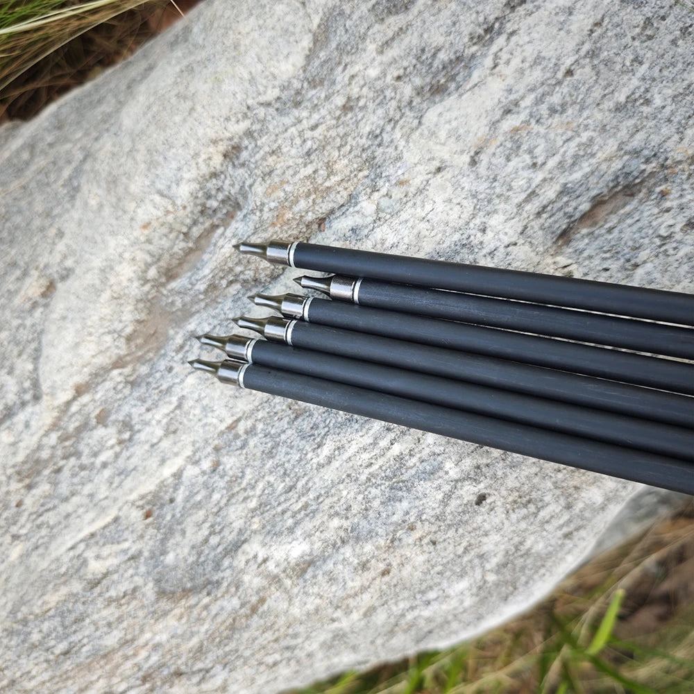 12pcs Spine 500 Mixed Carbon Arrow 35" ID 6.2mm 5inch Turkey Feather Archery Shooting Longbow Recurve Bow Hunting Arrows