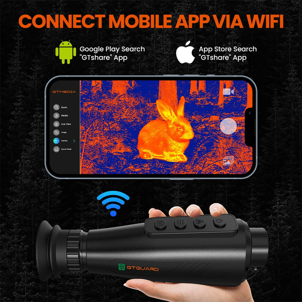 GTGUARD Ai15 IR Thermal Imaging Monocular Night Vision Goggles AI Super-resolution 384*288 Outdoor Hunting Telescope US In Stock