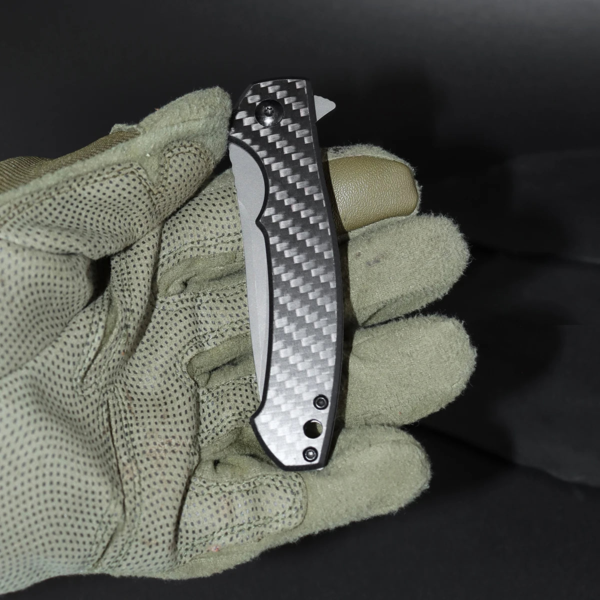 440C Steel Pocket Knife: Men's Folding Edc Multi-Tool, Outdoor Gear, Fruit Knife, Carbon Fiber Handle—Perfect for Camping, Hiking, Adventure, DIY Projects, Daily Use, Fishing, and Hunting. It Is an Excellent Gift for Men, E