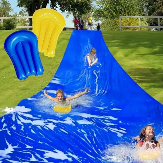 40 Ft Water Slide with 2 Inflatable Boards Stakes Heavy Duty Extra Long Lawn Water Slides for Adults Backyard Slip Water Slide
