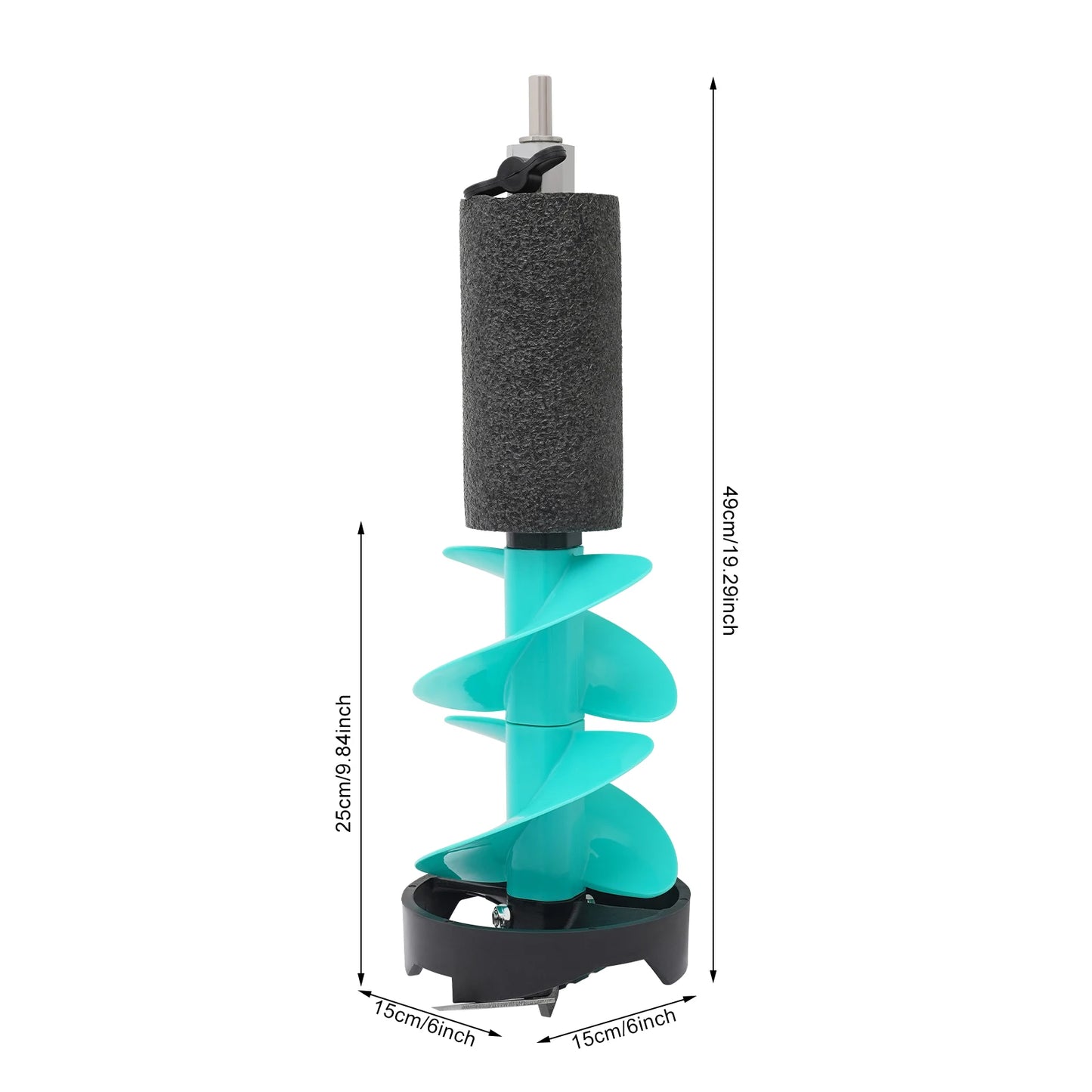 6 Inch Floating Ice Drill Auger Nylon Ice Fishing Auger with Stainless Steel Blades PE Protective Cover Fit Electric Drill for Ice Fishing Camping