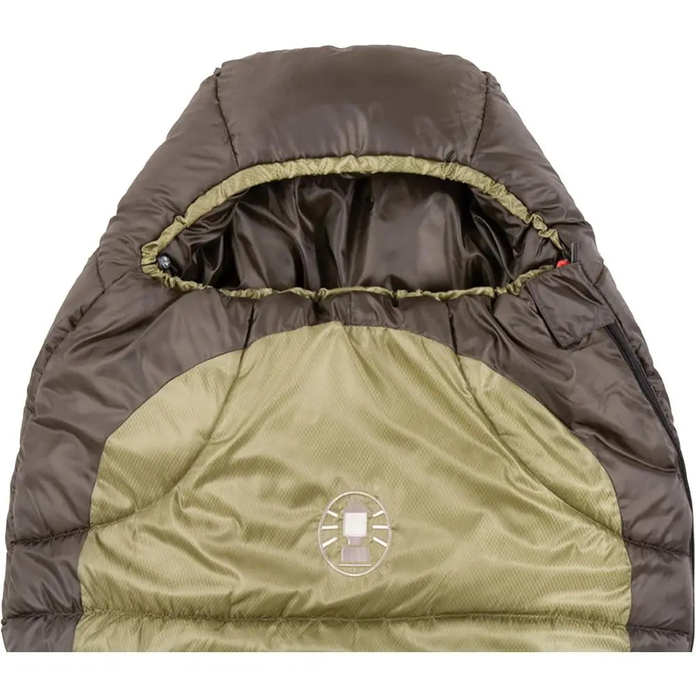 0° Cold-Weather Mummy Sleeping Bag with No-Snag Zipper and Adjustable Hood for Camping