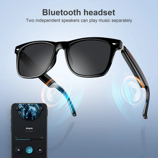 Blackview Bluetooth Smart Glasses Built-in Speaker&Mic IPX4 Waterproof Outdoor Polarized UV Protection Sunglasses for Men Women