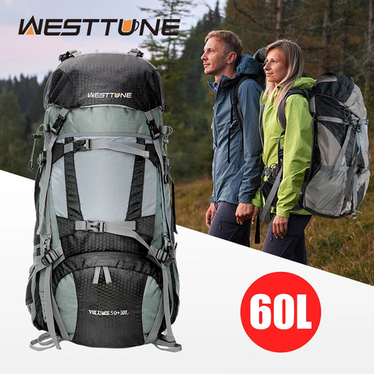 60L Explorer Internal Frame Backpack with Rain Cover Outdoor Backpack for Hiking Camping Backpacking Travel