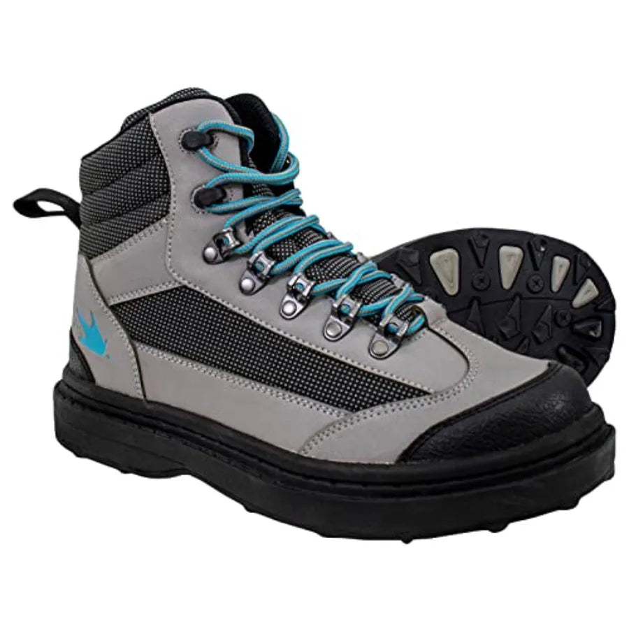 Women's Hellbender Wading Boot for fly fishing, felt or cleated sole, black, waterproof neoprene upper with reinforced toe and