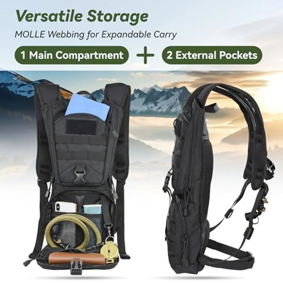 Tactical Molle Hydration Pack Backpack with 3L TPU Water Bladder Military Daypack for Cycling Hiking Running Climbing Hunting B