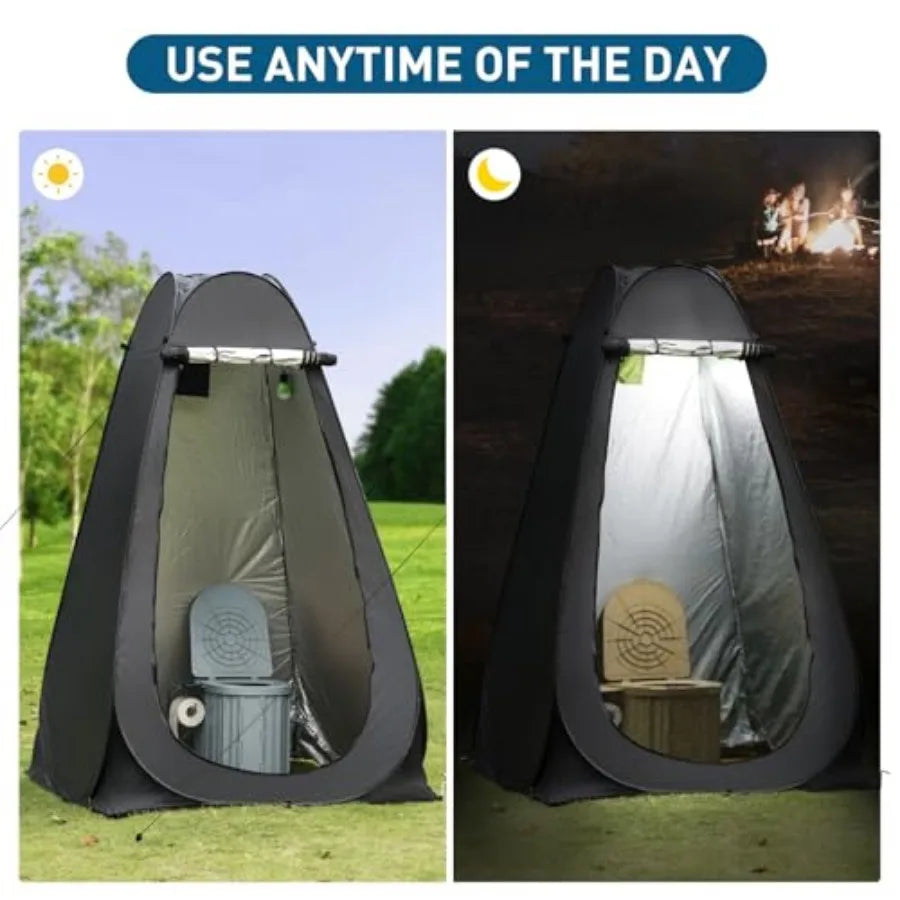 Portable Camping Toilet with Pop-Up Privacy Tent, 12-inch Toilet Seat, Outdoor Portable Folding Toilet Potty for Adults Load Ca