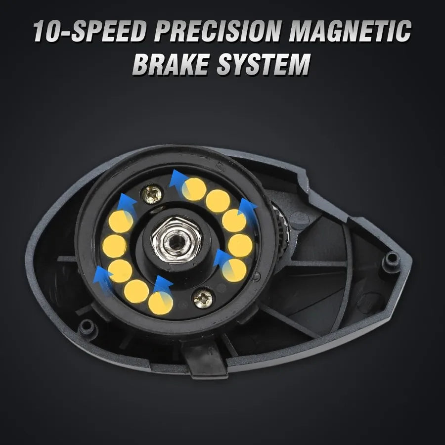 Baitcaster Reels with 6.4:1 Gear Ratio and 33 Lb Max Drag for Precision Casting in Freshwater and Saltwater Environments Featur