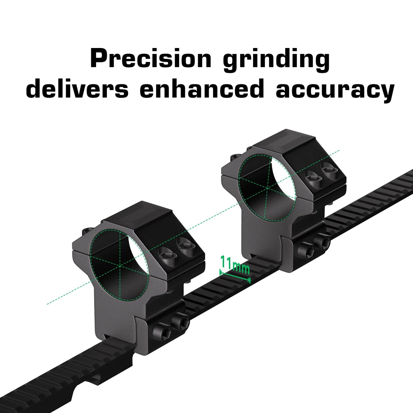 Aquilifer 25.4mm/30mm Dovetail Rail Scope Rings 2 Pcs Aluminum High Profile Tactical Optic Mounts for Hunting Shooting
