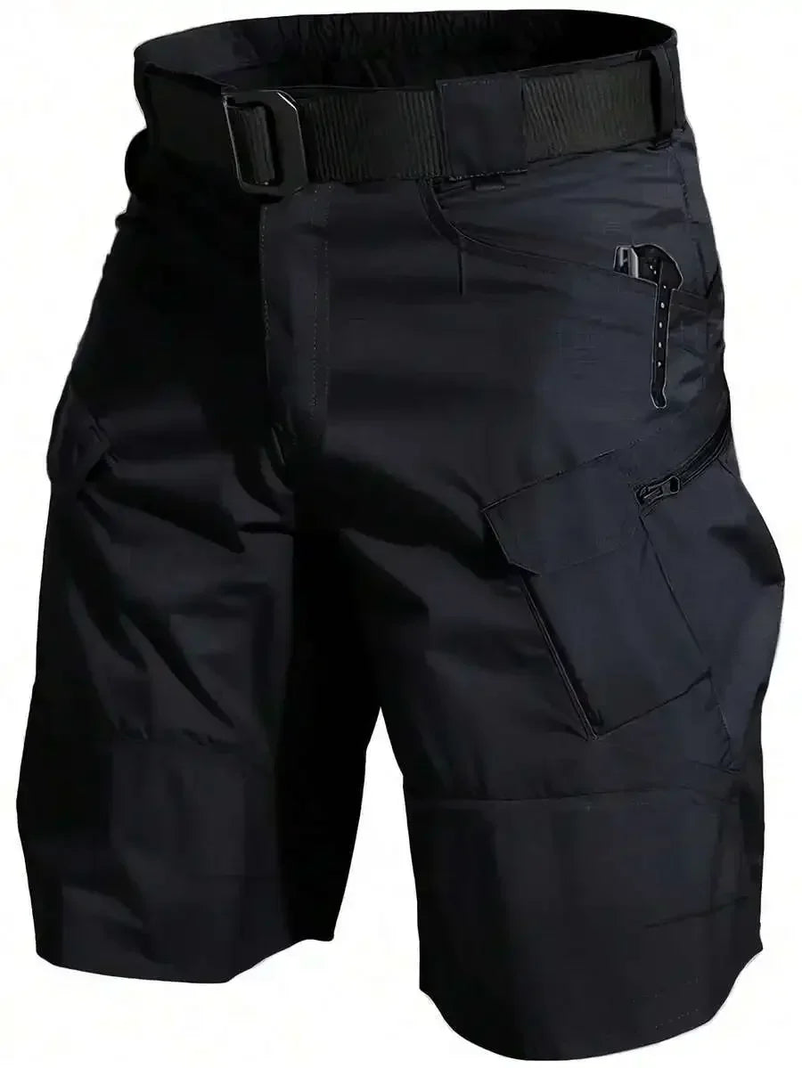 Mens Tactical Cargo Shorts Lightweight Quick Dry Breathable Multiple Pockets Outdoor Hiking Shorts Black