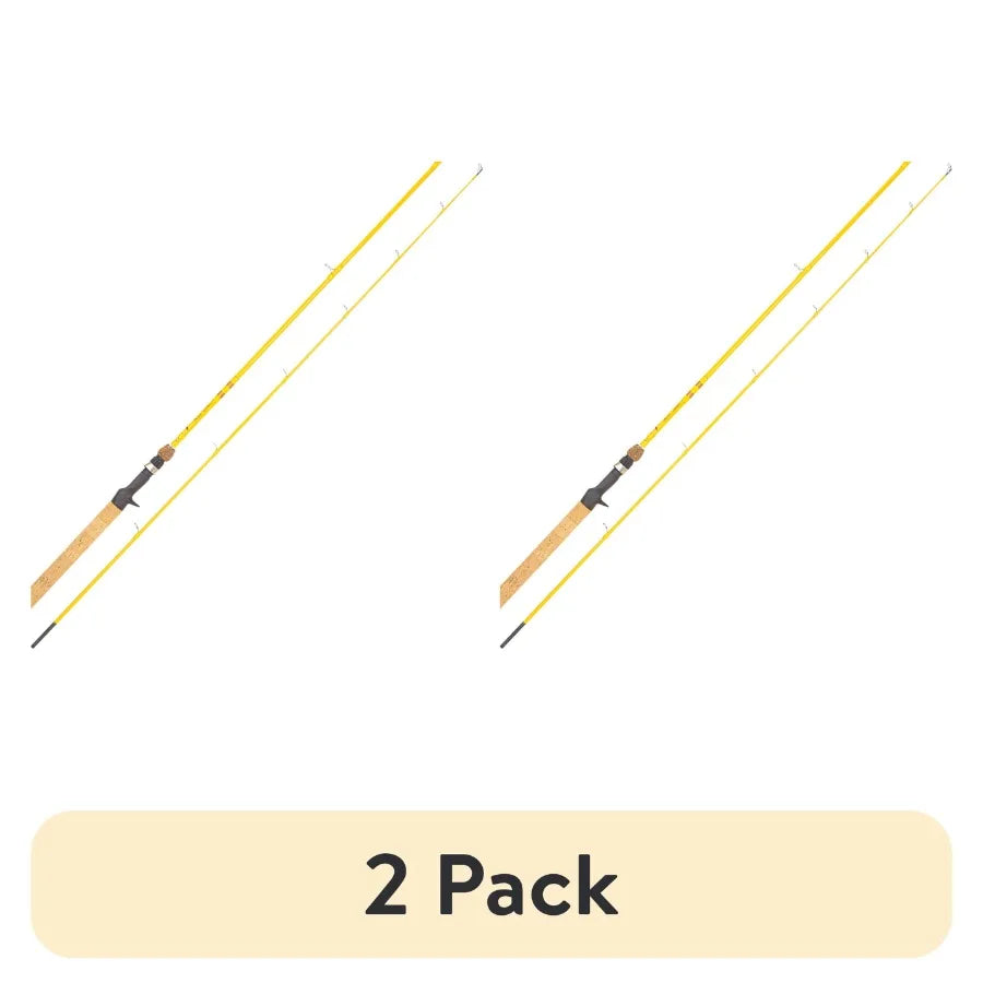 2 pack FL209C2-7'6 2-Piece Featherlight 76 Casting Rod for freshwater fishing, graphite composite, matte black, ultra-lightweig