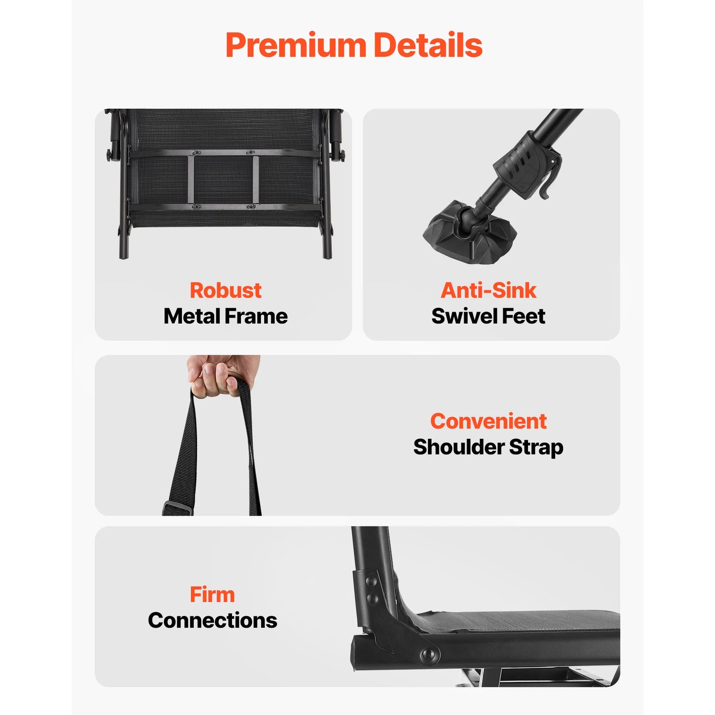 Hunting Chair 360° Silent Swivel Foldable Blind Chair Steel Frame Ground Stool Seat 300Lbs/350Lbs Capacity for Fishing